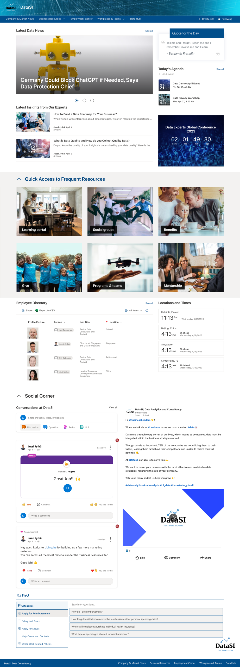 company intranet examples