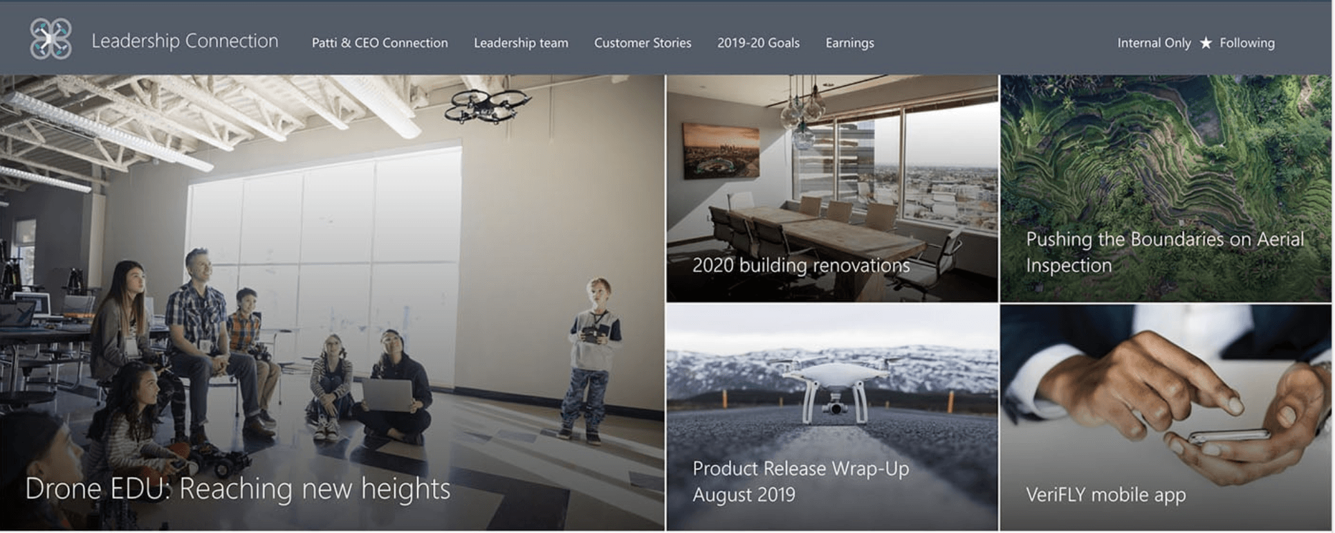 intranet example on company news center
